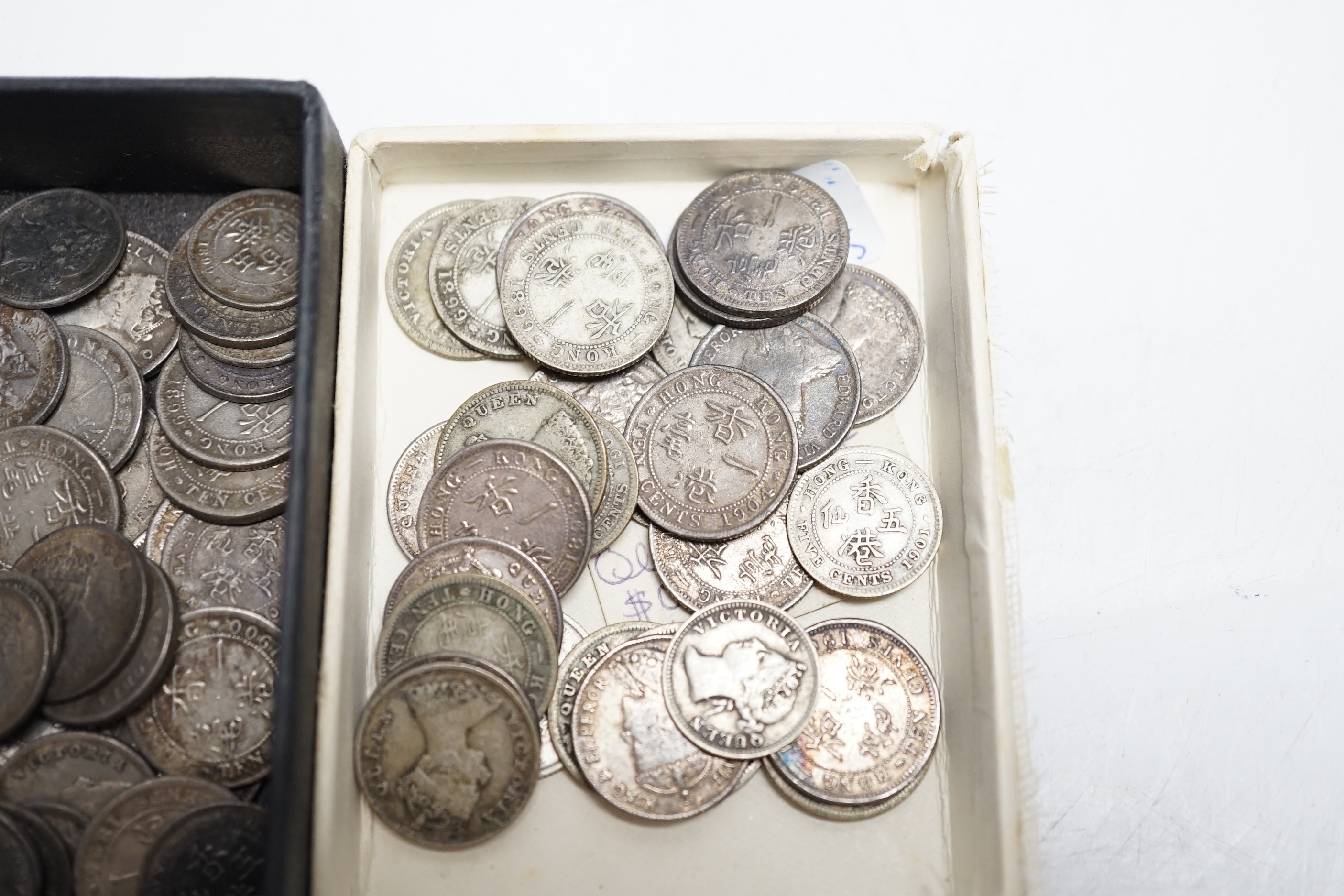 Hong Kong coins, Victoria to Edward VII, ten and five cent coins, (81)